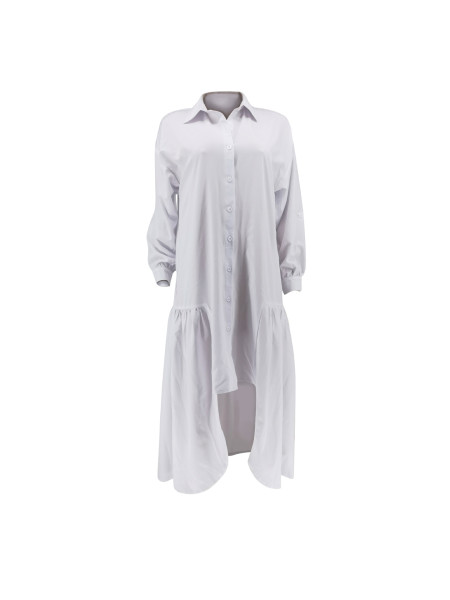 Women's fashion loose fitting casual button up shirt skirt