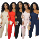 Single sleeved hollow out jumpsuit