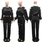 Burnt Flower and Broken Hole Women's Two Piece Set