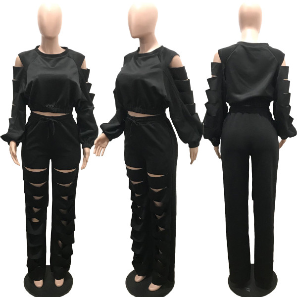 Burnt Flower and Broken Hole Women's Two Piece Set