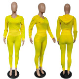 Solid pit stripe casual two-piece set