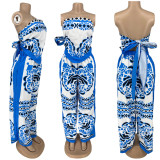 Women's two-piece printed bra pants set