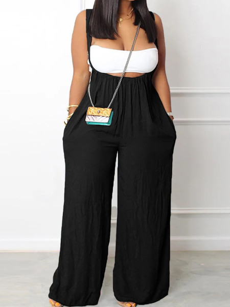 Chest wrap suspender wide leg drawstring set