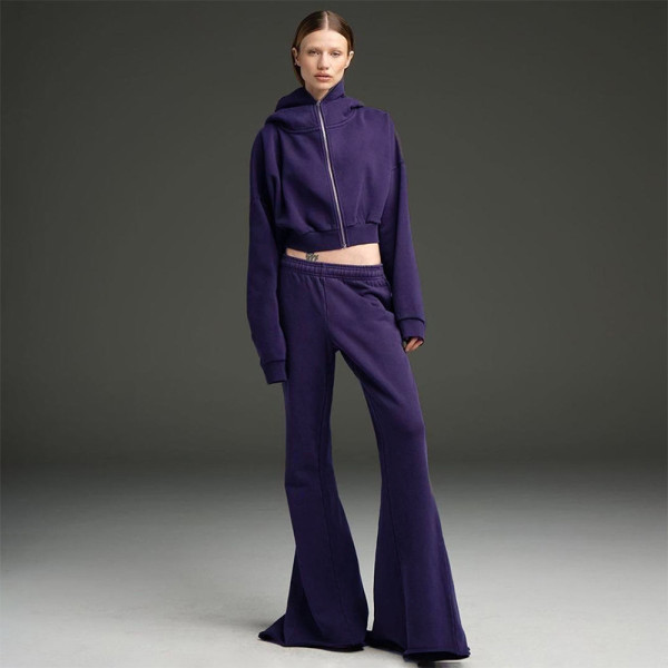 Casual loose fitting long sleeved sweater jacket sports set