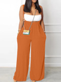 Chest wrap suspender wide leg drawstring set