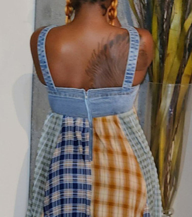 Denim patchwork dress