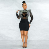Hip wrap skirt straight tribute cloth dress