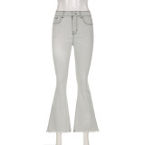 High waisted, buttocks up, flared pants, tight, ruffled pants