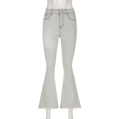 High waisted, buttocks up, flared pants, tight, ruffled pants