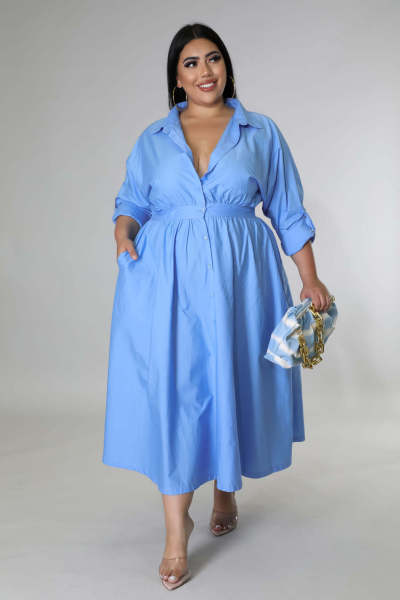 Oversized women's solid color long sleeved shirt skirt