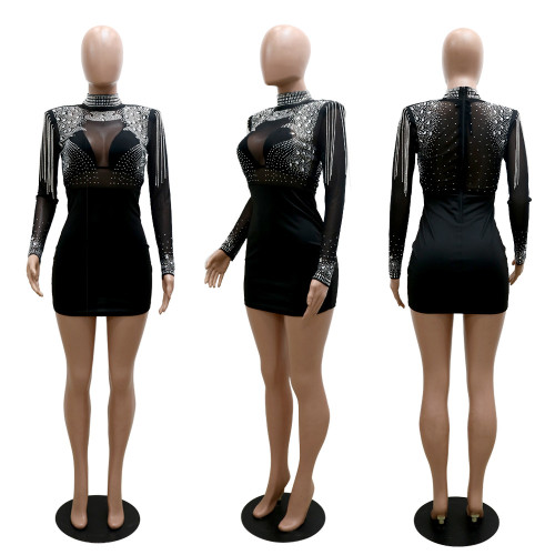 Hip wrap skirt straight tribute cloth dress