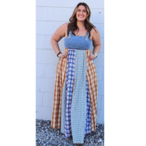 Denim patchwork dress