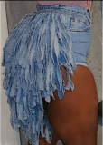 Ragged fringed jeans