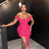 Lace V-neck strap dress