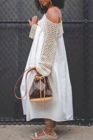 Sweater shawl dress two-piece set