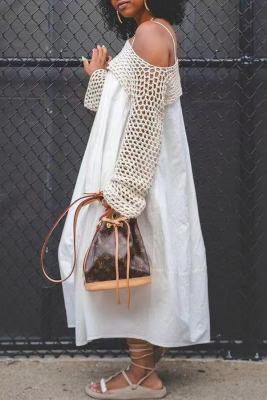 Sweater shawl dress two-piece set