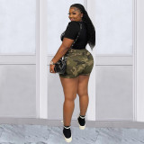 Casual camouflage pocket shorts