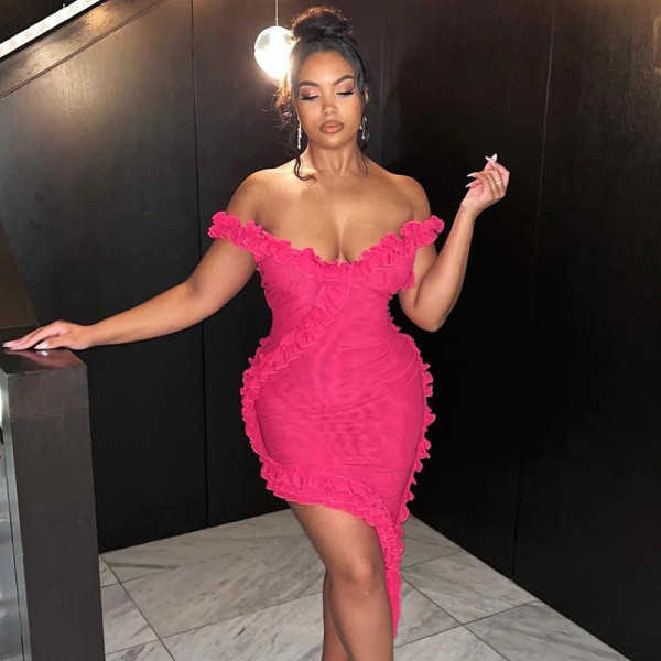 Lace V-neck strap dress