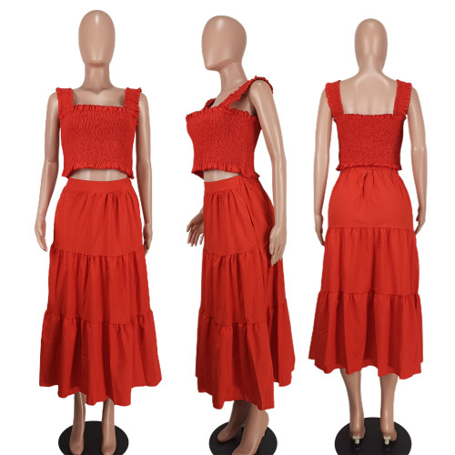 Fashion and Sexy Hanging Strap Two Piece Set with Four Sides Spring