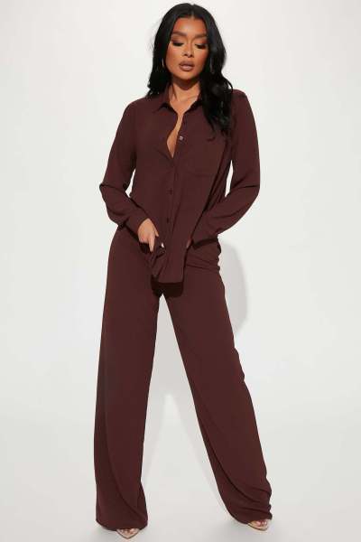 Fashion casual elastic water wrinkle two-piece set