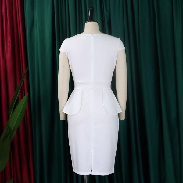 D363 Temperament Tongle Wrapped Hip Pencil Dress
