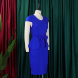 D363 Temperament Tongle Wrapped Hip Pencil Dress