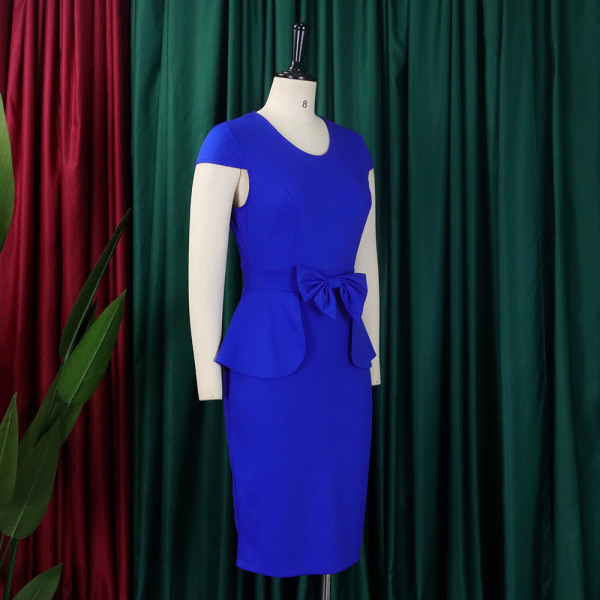 D363 Temperament Tongle Wrapped Hip Pencil Dress