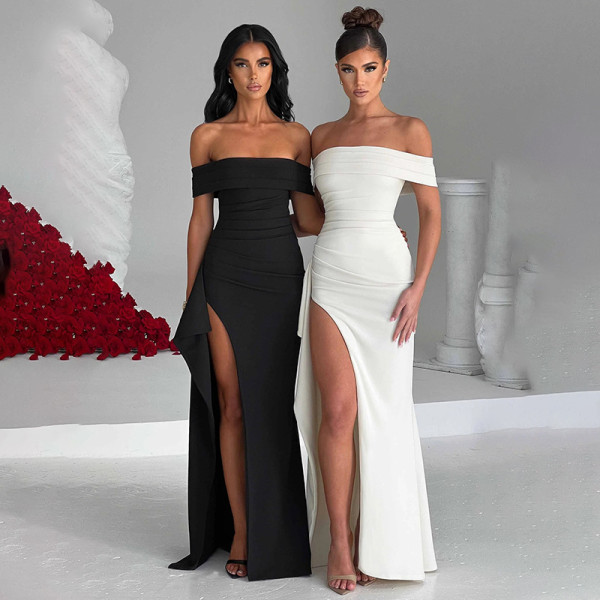 Off Shoulder Split Dress