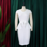D363 Temperament Tongle Wrapped Hip Pencil Dress