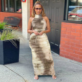 Sexy Tassel Hollow Open Back Hanging Neck One Step Dress