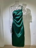 Back lace up slim fitting urban fashion mid length dress