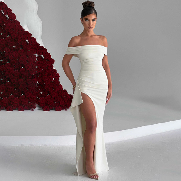 Off Shoulder Split Dress