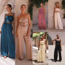 Two piece chest and wide leg set