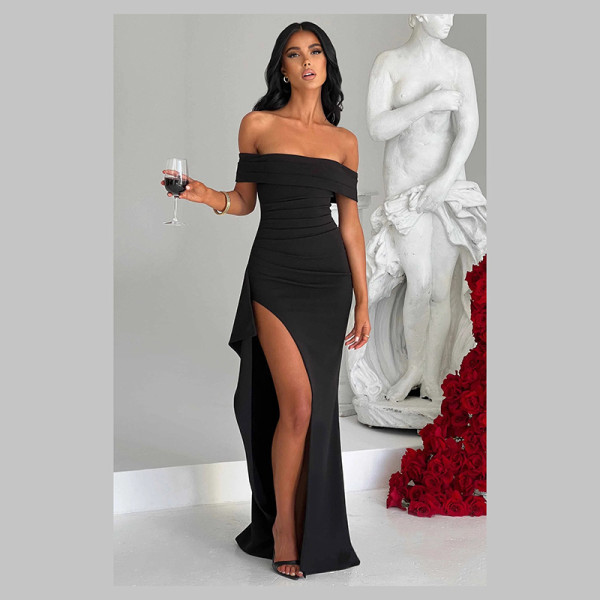 Off Shoulder Split Dress