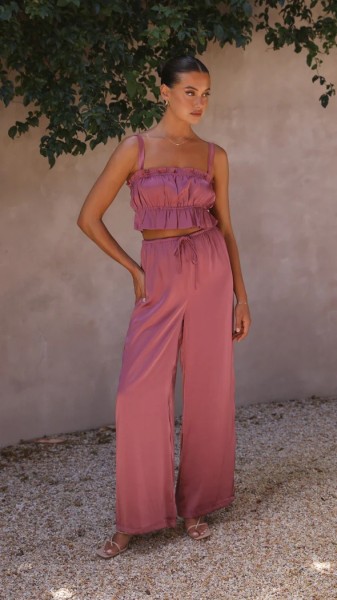 Two piece chest and wide leg set