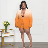 Suit Long Sleeve Shorts Gradient Set
