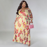 Loose pleated long dress