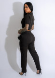 Mesh Splice Small Suit Pants Two Piece Set