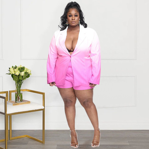 Suit Long Sleeve Shorts Gradient Set