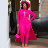 Solid color comfortable casual irregular two-piece set
