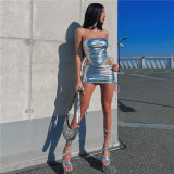 Drawstring jumpsuit with drawstring wrap buttocks skirt for women