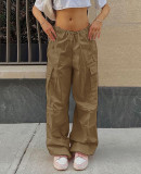 Fashion Loose Drawstring Multi Pocket Casual Pants