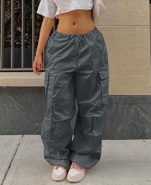 Fashion Loose Drawstring Multi Pocket Casual Pants