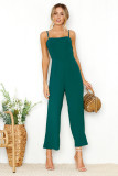Sleeveless solid color jumpsuit