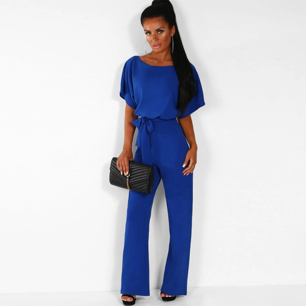 Slim fitting lace up jumpsuit