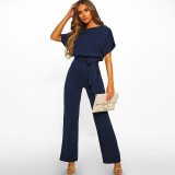 Slim fitting lace up jumpsuit