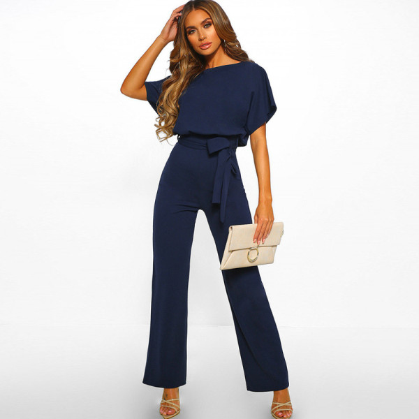 Slim fitting lace up jumpsuit