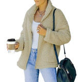 Double sided plush autumn and winter top coat