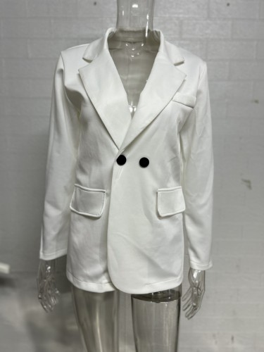 Polo collar slim fit cardigan style suit