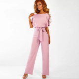 Slim fitting lace up jumpsuit